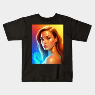 Portrast of Natalie Portman Digital Redition Kids T-Shirt